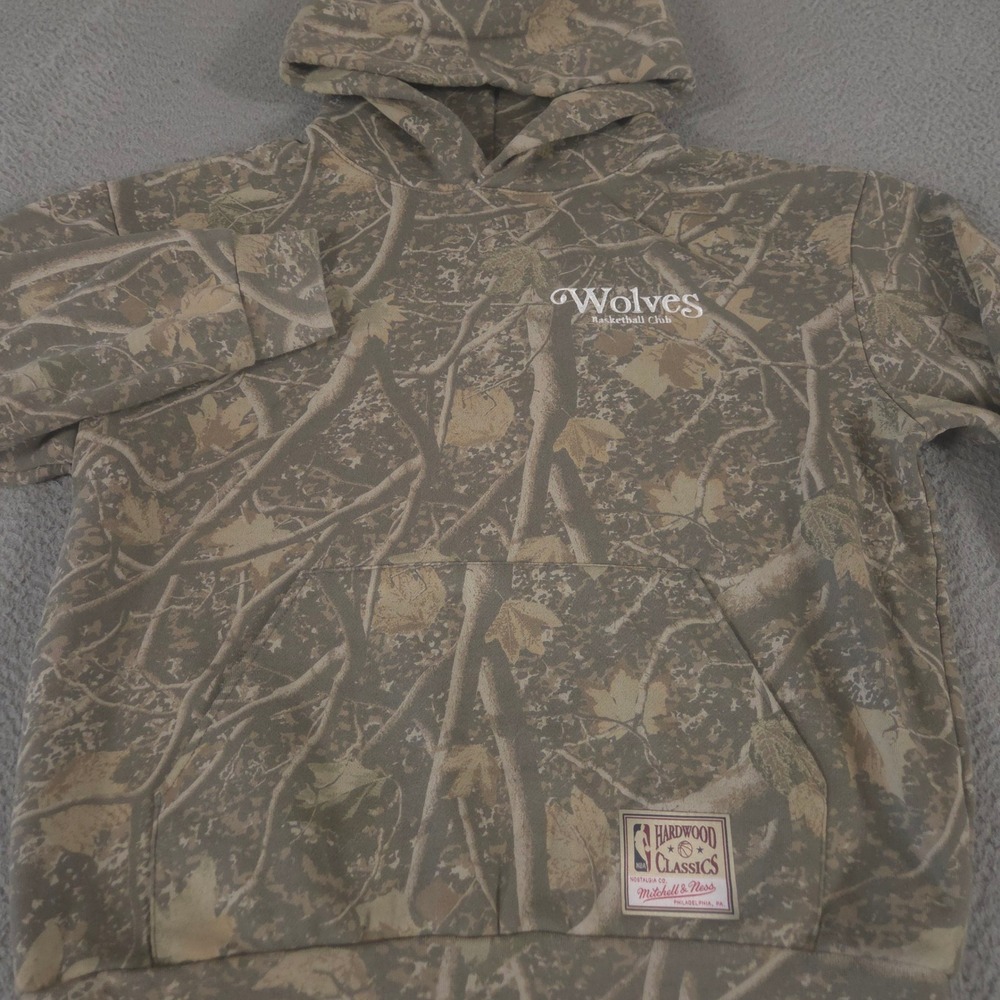 Mitchell & Ness Hoodie Mens Small Camo Boulevard Heavyweight MN Timberwolves NBA